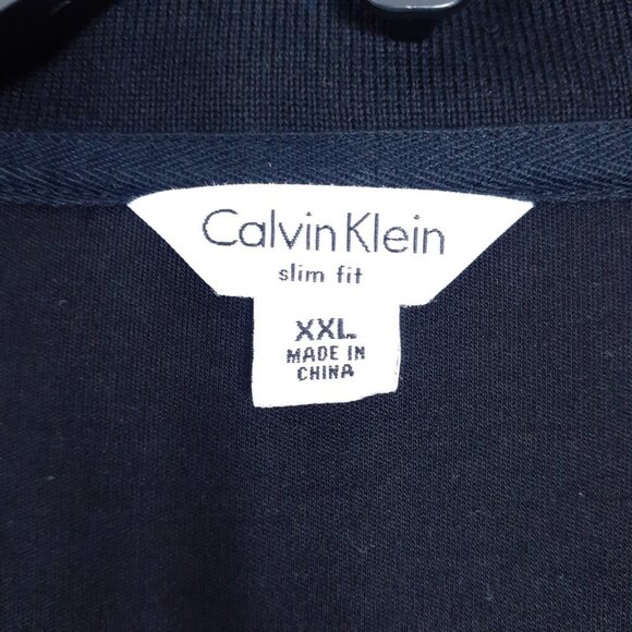 Calvin Klein Mens Polo Shirt XXL Slim Fit Black 111A - Picture 2 of 5